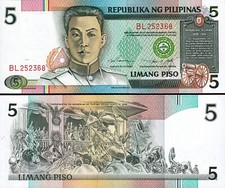 Philippines 5 Piso 1995, UNC, P-180