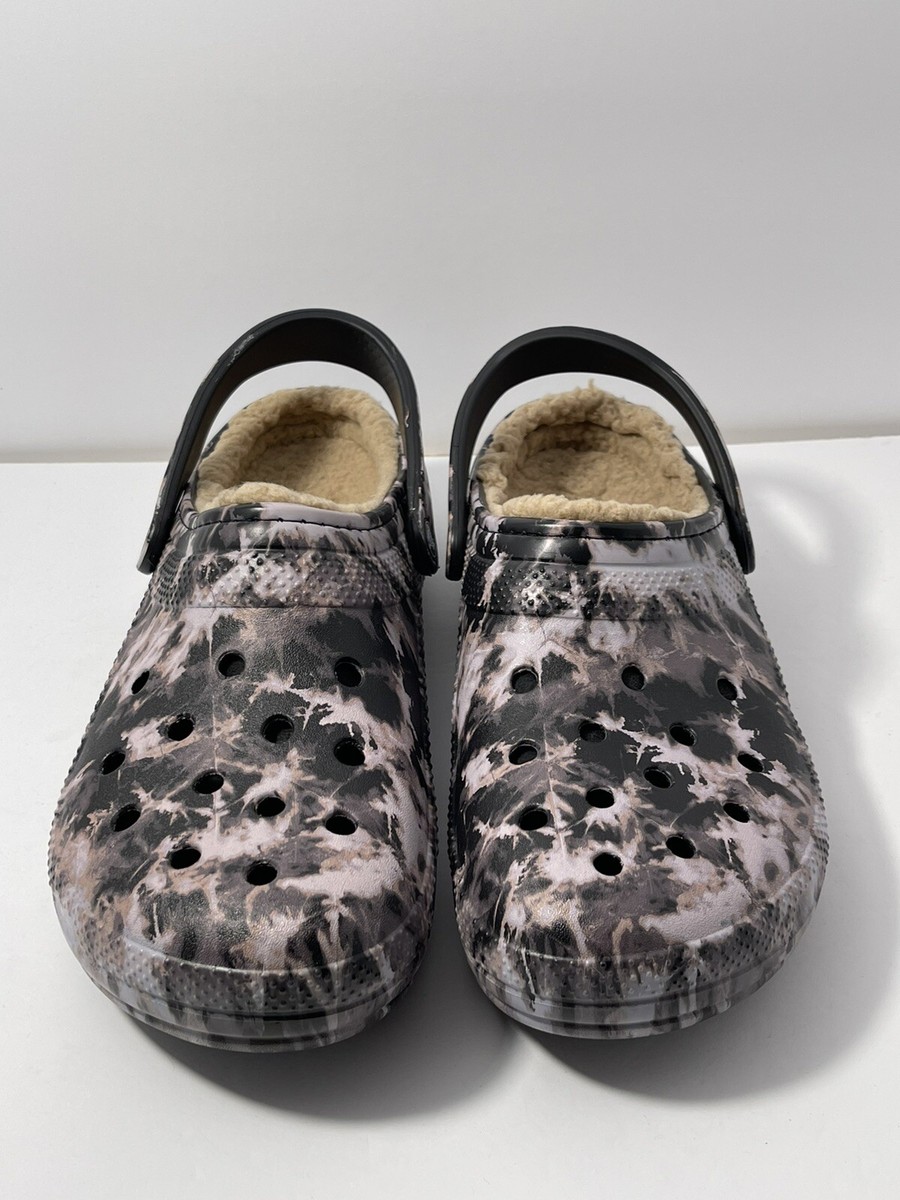 Crocs Classic Lined Bleach Dye Clog Slides Camo 207299-001  display picture 2
