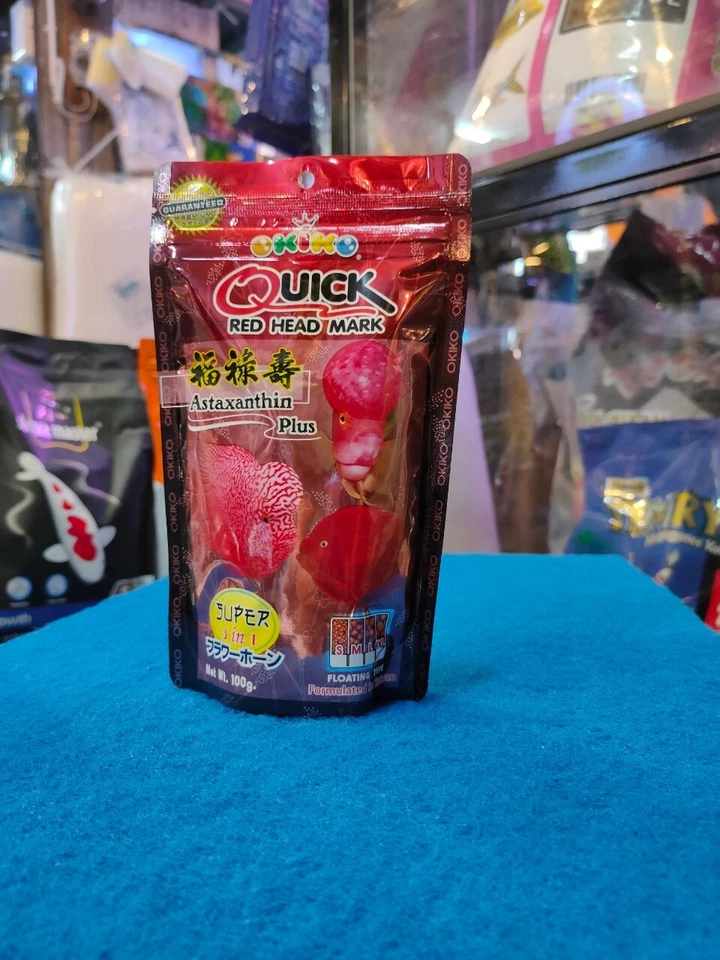 Okiko Cichlid Flowerhorn Fish Food Quick Red Head Floating M Pellets 12 of 100g - Image 4 of 4