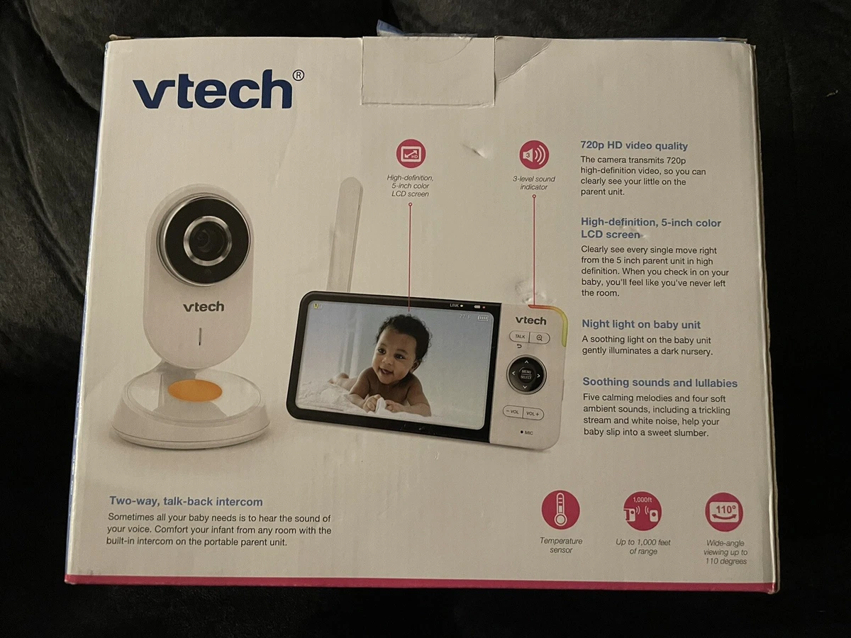 VTech VM818HD Video Monitor, 5-inch 720p HD Display, Night Light,  110-degree Wide-Angle True-Color DayVision, HD No Glare NightVision,  Best-in-Class