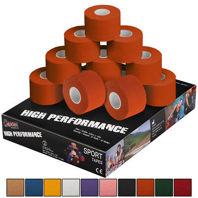 12 Rollen Sport-Tape 3,8 cm x 10 m in verschiedenen Farben Sporttape Tapeverband