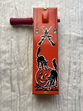 Vintage Halloween Noisemaker Toy Kirchhof Life of the Party Tin Black Cats Witch
