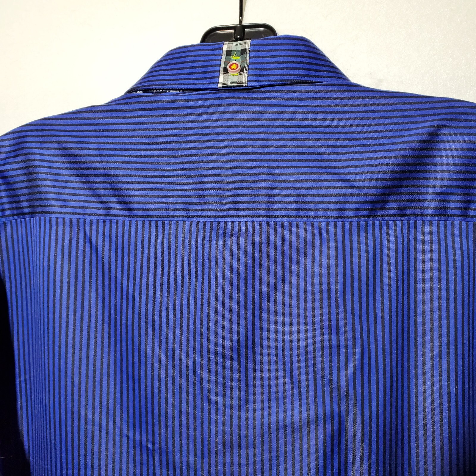 Robert Graham X Shirt Mens Large Button Up  Long Sleeve Blue Striped Cotton