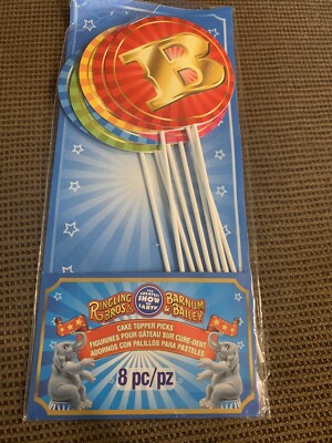 Ringling Bros.  Barnum & Bailey Cake Topper Picks Big Top 8 Pieces New Sealed