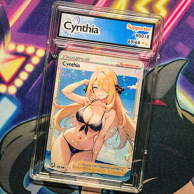 Cynthia Full Art Custom "Waifu" Pokemon Trainer Card - Holofoil, Altered Art (Goddess Story, English)