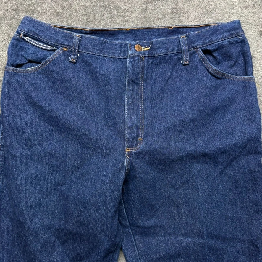 Jeans Red Kap para hombre 40x32 (se adapta a 38x32) azul denim pierna recta ropa de trabajo lavado oscuro Foto 3 de 4