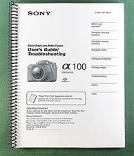 Sony DSLR-A100 Instruction Manual: 159 Pages & Protective Covers!