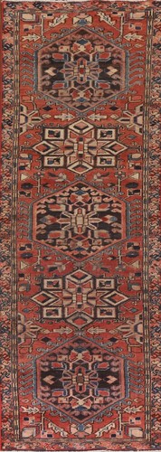 Runner Rug 3x11 ft.Geomentric Heriz Oriental Hand-Knotted Hallway Wool Carpet - 第 1/12 張圖片