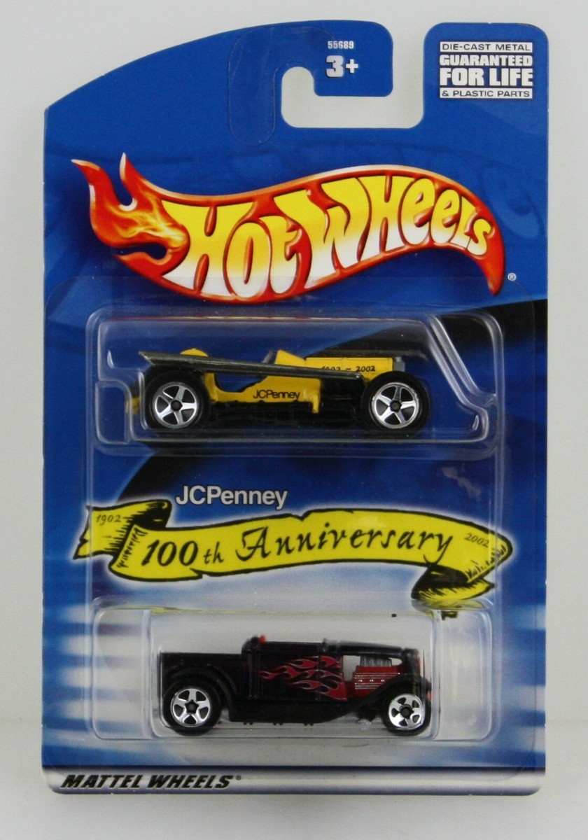 ミニカー 2002 100% hotwheels NEW JC Penney 100th Anniversary Two Pack Race Car 2002 Hot