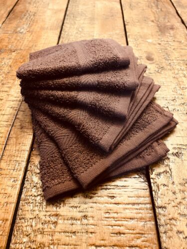 Ideal Towels Premium Brown Highly Absorbent 12 x 12 Inches Washcloths 60 Packs - Picture 1 of 3