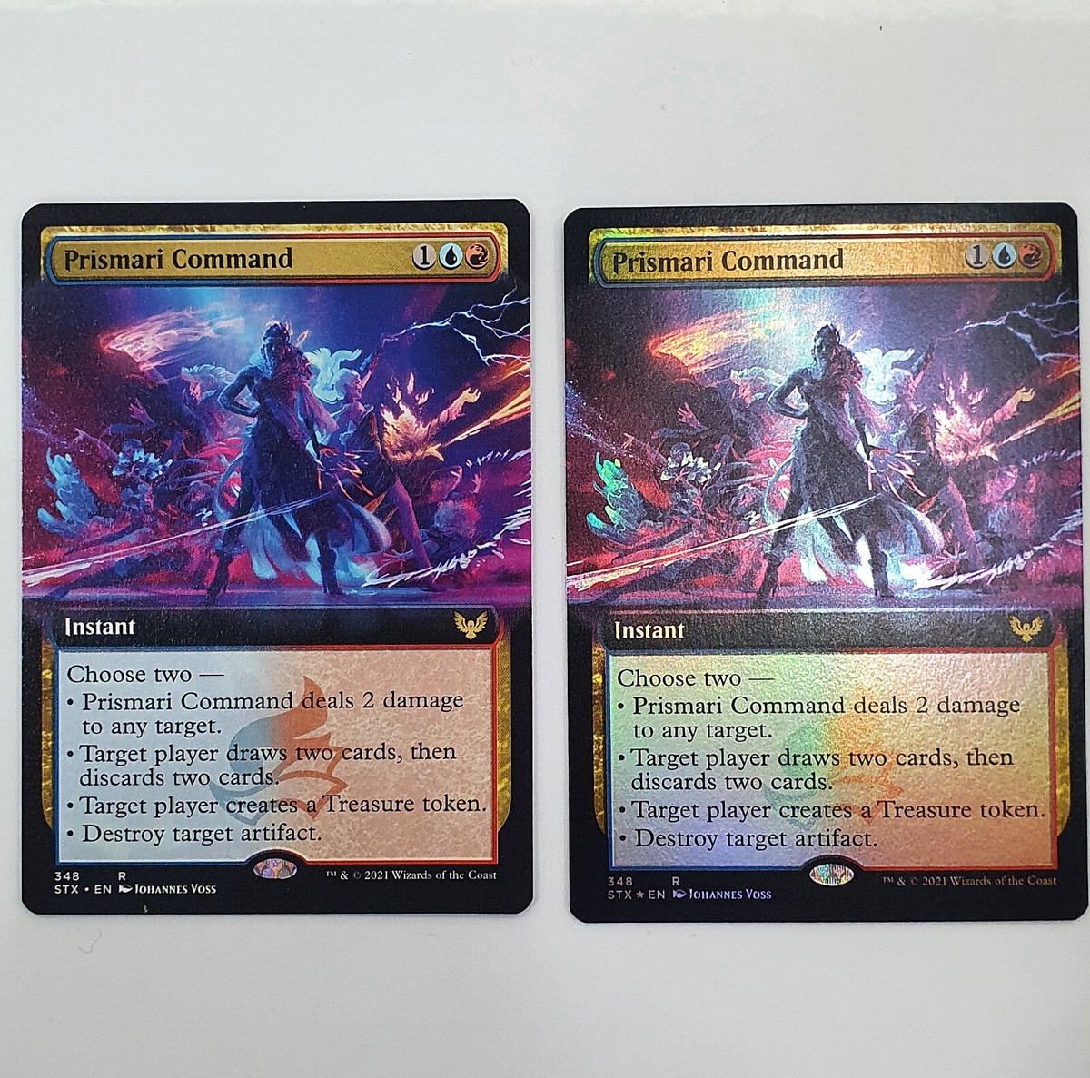 MTG Prismari Command (SET of 2CARDS) Borderless Extended Art Strixhaven  Magic