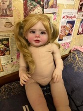 28inch Reborn Baby Doll Hand-Rooted Hair Toddler Girl Artist Painted Kit DIY Toy
