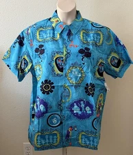 Disney Parks Shag Haunted Mansion 50th Anniversary Camp Shirt Men's Size L NWT