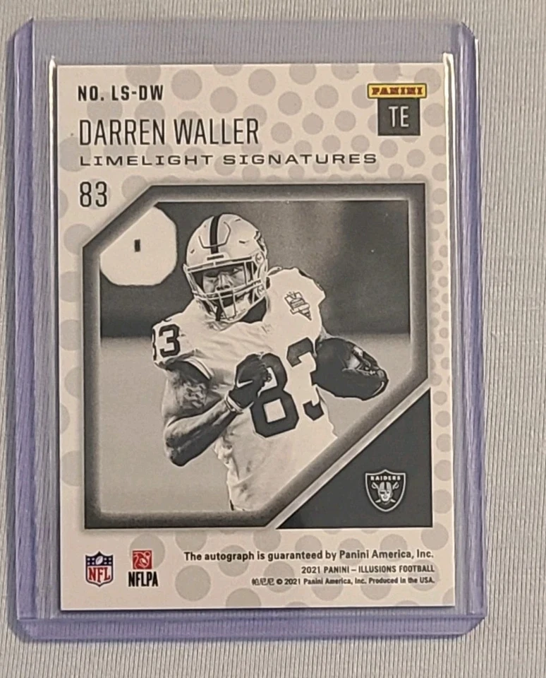 DARREN WALLER 2021 PANINI ILLUSIONS LIMELIGHT SIGNATURES AUTO #D /99- LV RAIDERS - Image 2 of 3
