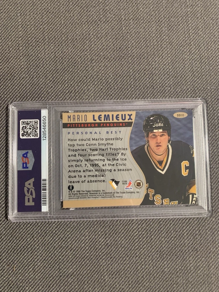 Bowman's Best Mario Lemieux #BB10 1995-96 refractor Bowman's Best Foto 2 de 2