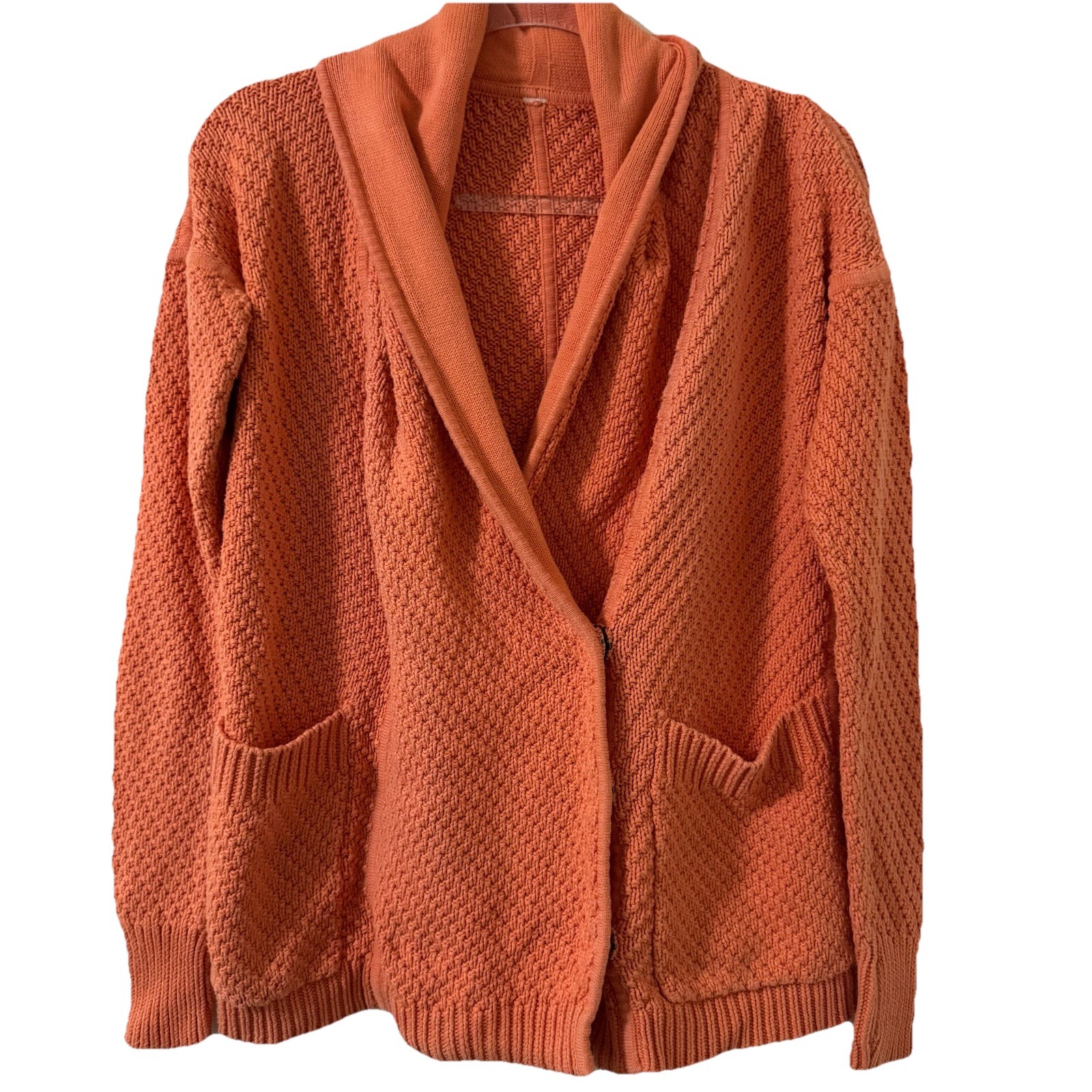 Lululemon Orange Post Practice Wrap Cardigan Swea… - image 1