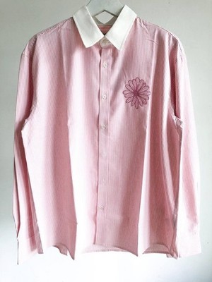 Mardi Mercredi Oxford Shirt Stripe Pink Cotton Shirt Stripe Women NEW