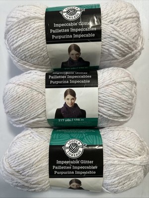 LOT of 3 IMPECCABLE GLITTER ICE QUEEN white by Loops & Threads 217yds 3.5oz