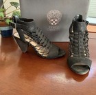 Vince Camuto Black Fisherman Strappy Caged Block Heel Sandals - Size 38 / US 8 W — photo 3