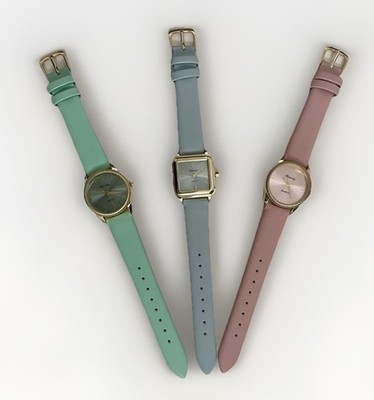 Damenuhr Ravel rund/eckiges Zifferblatt Quarzwerk Kunstlederarmband - wählbar