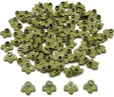 Lego 100 New Olive Green Plant Plates Round 1 x 1 with 3 Layered Leaves Parts