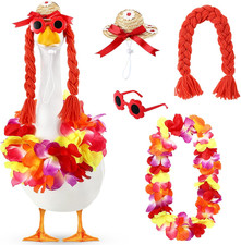 4 Pcs Summer Porch Goose Outfits Wreath Hat Sunglasses Goose Cloth Costume for 1