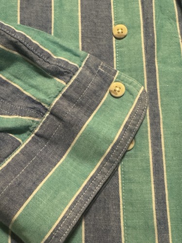 Camisa retro vintage LL Bean hecha en EE. UU. años 80 a rayas limpieza en seco mediana - Imagen 6 de 12