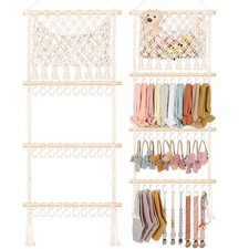 Headband Holder Hair Bow Organizer for Girls,Macrame Bow Holder Hair Accessor...