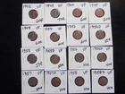 16 Circulated VF Lincoln Wheat Cents 1942 to 1958D