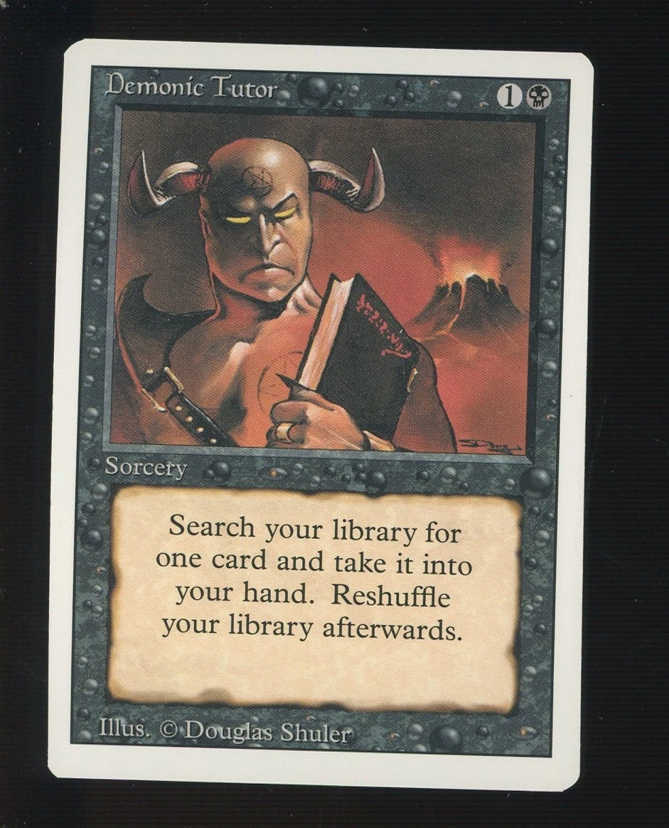 Demonic Tutor Magic: The Gathering Near Mint or Better Individual