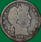 1901-O Barber Half Dollar Very Good VG Coin #35751