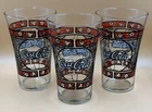 Vintage 1970's Tiffany Style Flared Coca-Cola Glasses - Set of 3 - Stained Glass