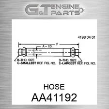 AA41192 HOSE fits JOHN DEERE (Surplus Open Box)