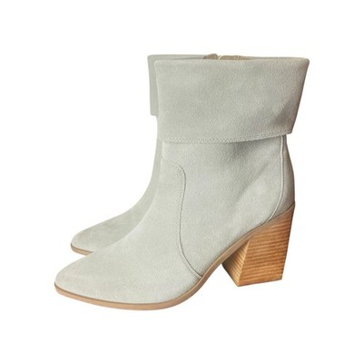 Blondo Sinner Ankle Booties Grey Suede Waterproof Heel Women s Size 7.5