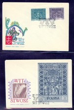 POLAND 1960 ANNUNCIATION SET OF 4 CACHET FDC