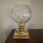 Cut Glass Globe Table Lamp Clear/Gold Metal Base, Corded, Switch Control — photo 1