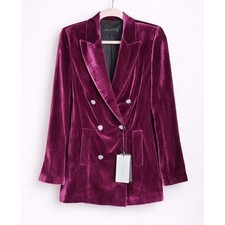 Blazer oversize ZARA NUOVO Luxe viola velluto strass bottoni taglia small