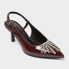 Women  s Serafina Heels with Memory Foam Insole - A New Day Dark