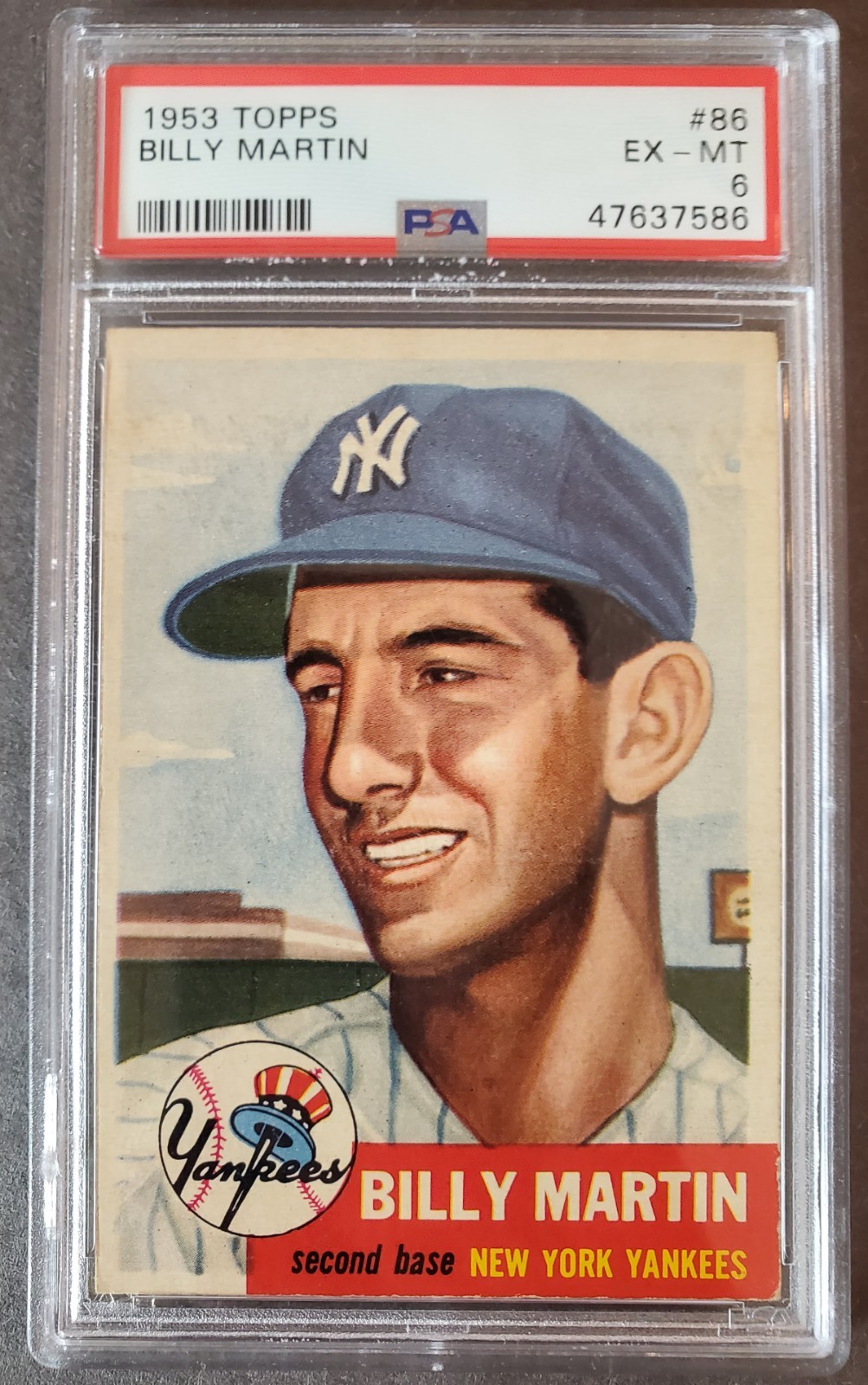 1953 Topps #86 Billy Martin NY Yankees, PSA 6 VERY NICE!