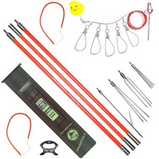 Hawaiian Sling Fishing Spear Set 6ft Fiberglass Travel Pole Spears 3 Prong Pa...