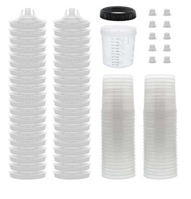 MPS Disposable Paint Spray Gun Cup Liners and Lid System, 20 Ounce Kit, 40 Pack