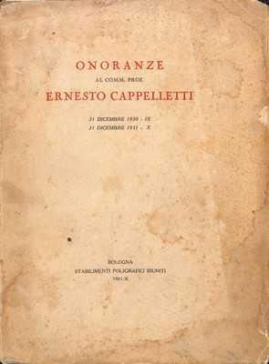 Funeral Honors To Comm. Prof. Ernesto Cappelletti, 1931