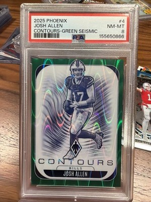 2025 Panini Phoenix Contours Josh Allen Green Seismic /25 Pop1 Non Higher