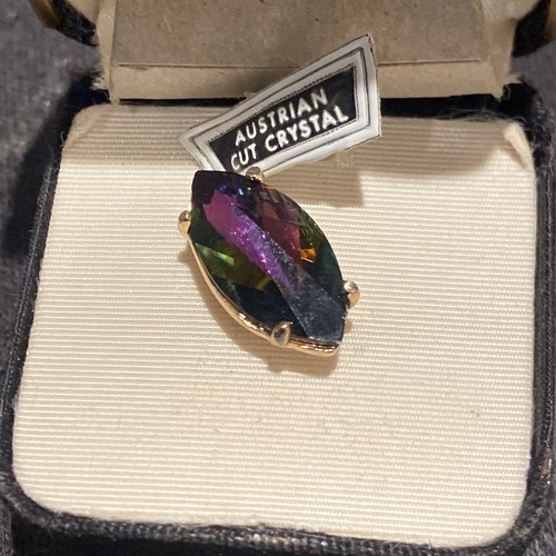 Vintage Swank Grand Prix Purple Austrian Crystal Tie Tack - Picture 2 of 9