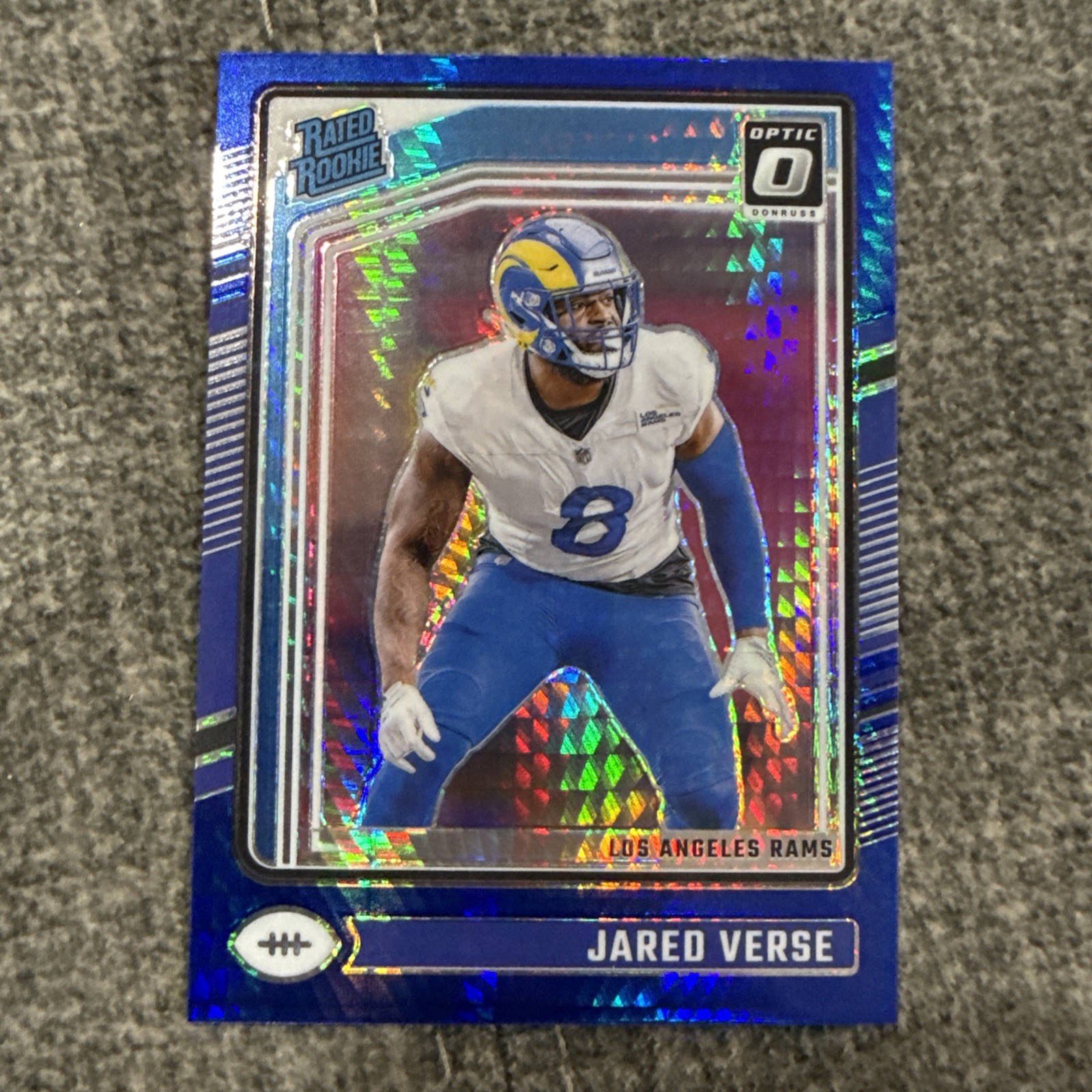 2024 Panini Donruss Optic - Rated Rookie Jared Verse #242 Blue Hyper Prizm (RC)
