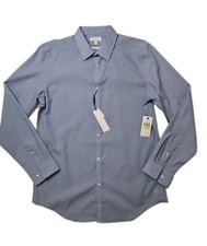 Nwt Calvin Klein Mens Slim Fit Infinite Cool Non Iron Dress Shirt Blue M Striped