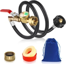 FANOVO Upgraded Propane Refill Adapter, 36" Propane Refill Adapter for 1 lb. Tan