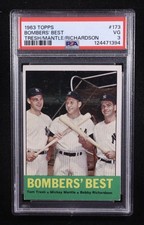 1963 Topps PSA 3 Bombers' Best #173 Mickey Mantle/Tresh/Richardson Yankees