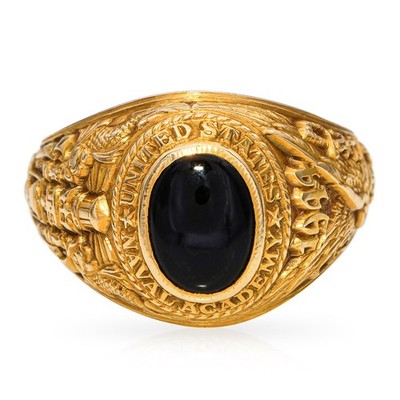 Vintage Class of 1944 US Naval Academy Yellow Gold Onyx Ring | eBay