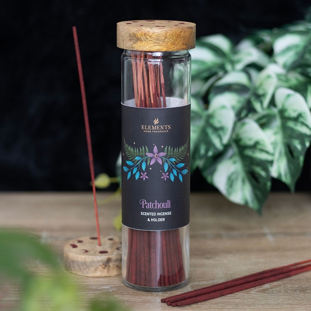 Dark Forest  Patchouli  Scent  Incense Sticks & Moon Phase Pattern Holder